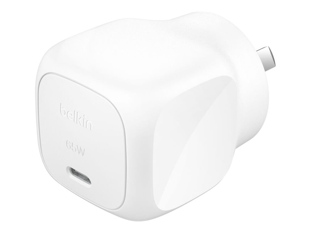 Belkin BoostCharge power adapter compact USB-C 65 Product shot Right-angle 79700