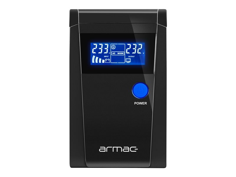 UPS ARMAC OFFICE O/650F/PSW LINE-INTERACTIVE 650VA 2X 230V SCHUKO LCD PURE SINE WAVE METAL