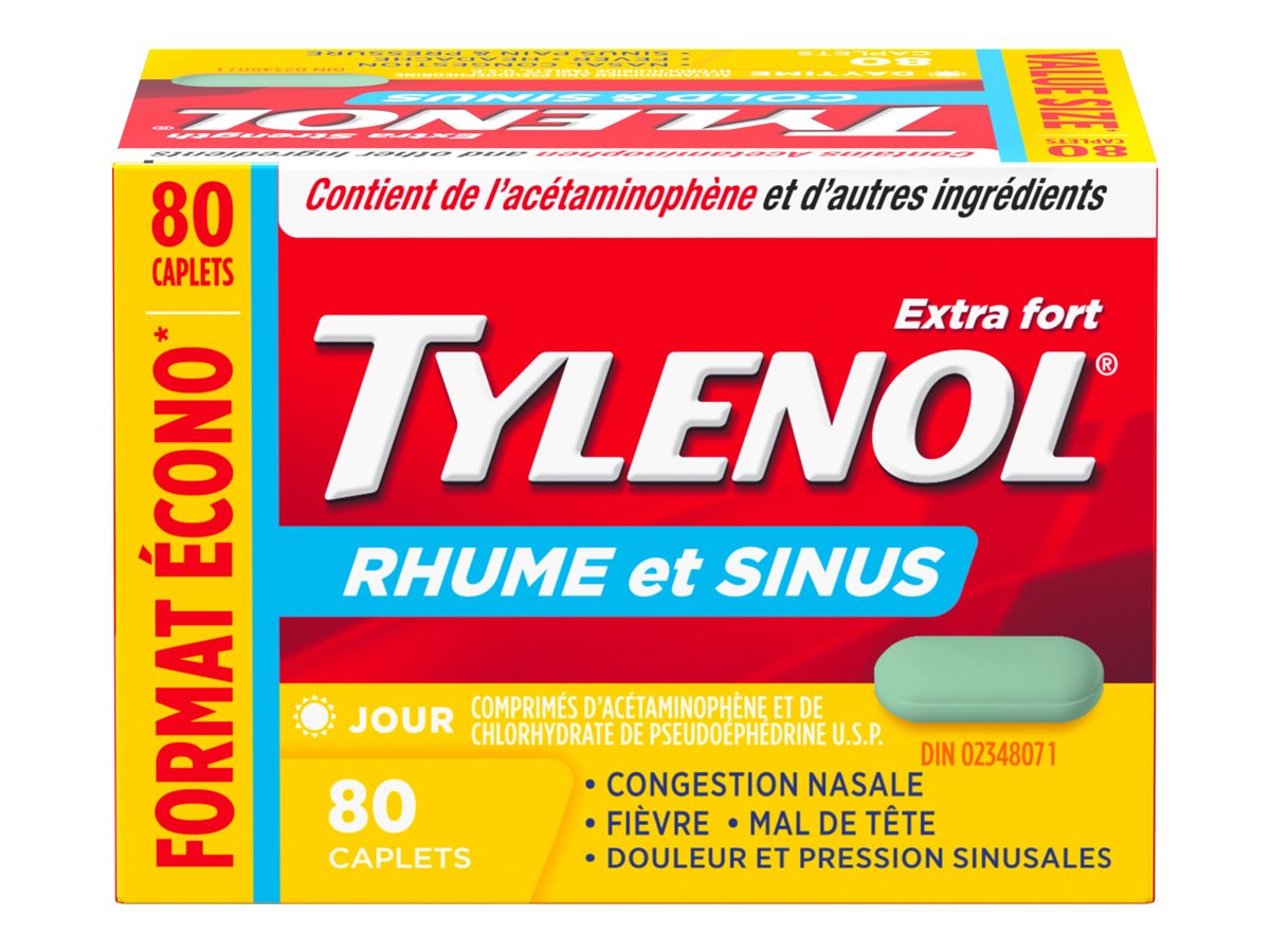 Tylenol* Extra Strength Cold and Sinus Daytime Caplets - 80s� �