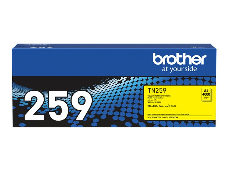 Brother TN259Y Ultra High Yield yellow original toner Package view Front 80460