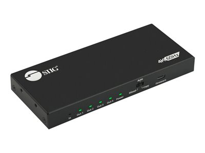 SIIG 4 Port HDMI 2.0 HDR Splitter with EDID and Downscaling