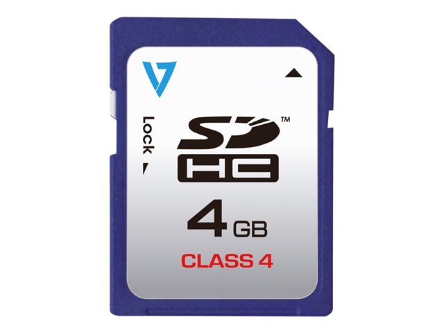 Image of V7 VASDH4GCL4R - flash memory card - 4 GB - SDHC