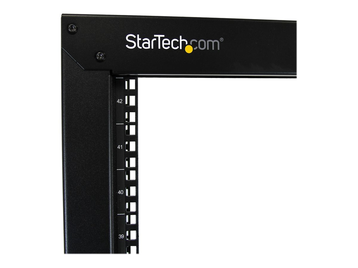 StarTech.com 42U Mobile Open Frame Network Rack with Wheels- 663lbs - 2 Post 19" Portable Rack for Computer, AV, Media, IT Equipment (2POSTRACK42) - rozvaděč stojanový - 42U - kompatibilní s TAA – foto 3