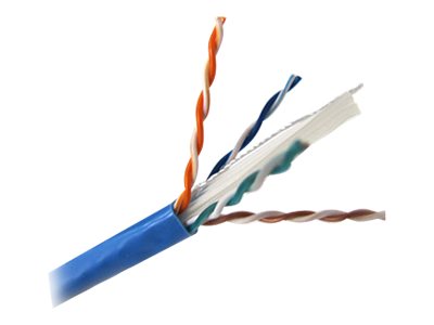 Weltron Bulk cable 1000 ft UTP CAT 6 plenum, solid blue