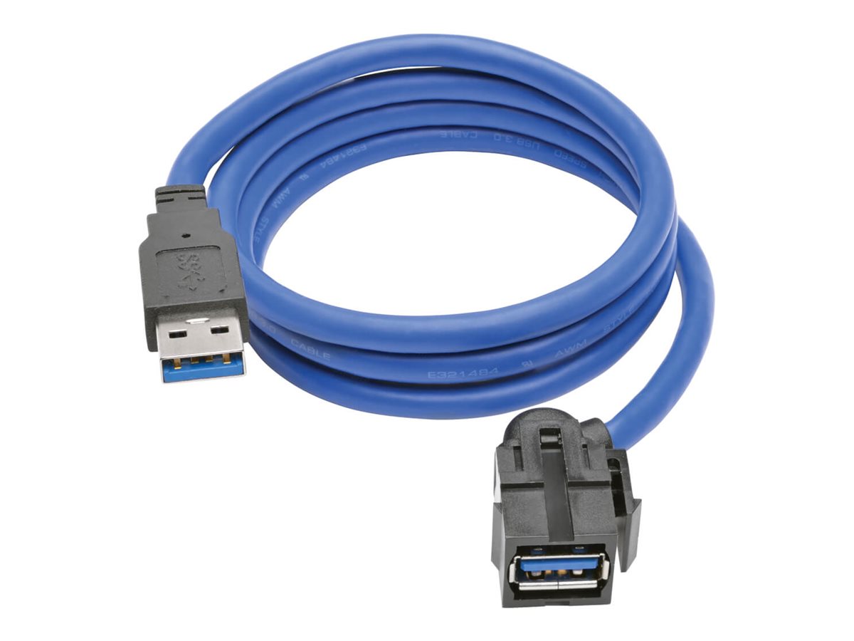 Tripp Lite 3ft USB 3.0 Superspeed Keystone Jack Type-A Extension Cable M/F 3'
