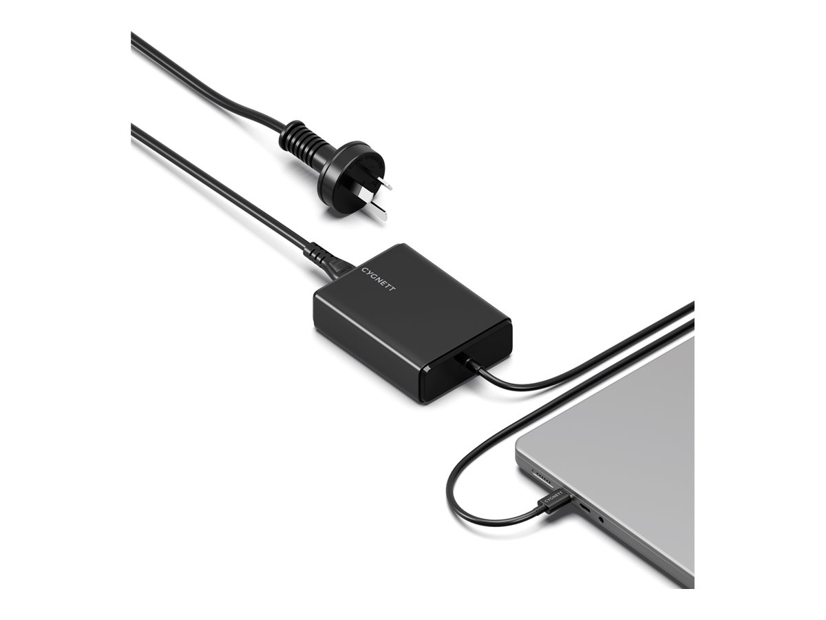 Cygnett PowerMaxx USB-C power adapter GaN 100 Usage / lifestyle Right-angle 72740