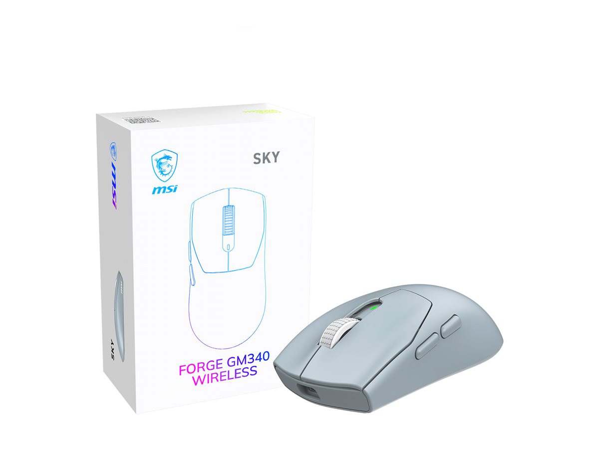 MSI FORGE GM340 mouse 2.4 GHz Bluetooth 5.2 USB 2.0 Product shot Right-angle 79850