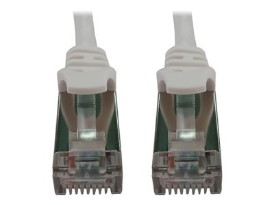 Eaton Tripp Lite Series Cat6a 10G Snagless Shielded Slim STP Ethernet Cable (RJ45 M/M), PoE, White, 3 ft. (0.9 m)