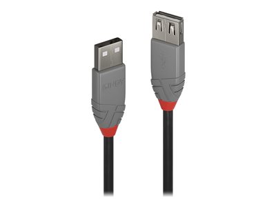 LINDY USB 2.0 Verlängerung Typ A/A Anthra Line M/F 0.5m sch. - 36701