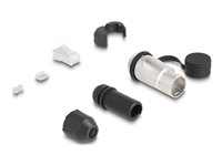 RJ45 Modular Plug Cat.6A for self-assembly with robust cable plug housing coupler and protective cap suitable for Delock feed-through couplers 67061 and 67062 IP66 dust and waterproof