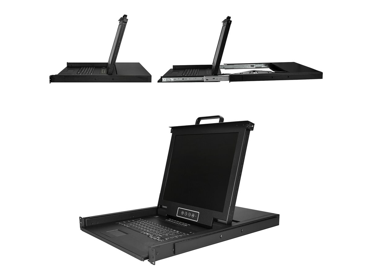 StarTech.com 16 Port Rackmount KVM Console w/ Cables - Integrated KVM Switch w/ 17" LCD - 1U LCD KVM Drawer 50000 MTBF - USB + VGA Support (RKCONS1716K) - KVM konzole - 17" – foto 3