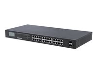 Intellinet 24-Port      2 SFP Ports, LCD Display, IEEE 802.3at/af Power over  ( / ) Compliant, 370 W, Endspan, 19' Rackmount (Euro 2-pin plug) Switch 24-porte Gigabit  PoE+