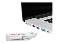 Clé USB et 4 bloqueurs de ports USB, Bleu