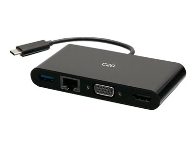 C2G USB C to HDMI, VGA, USB A, Ethernet Adapter