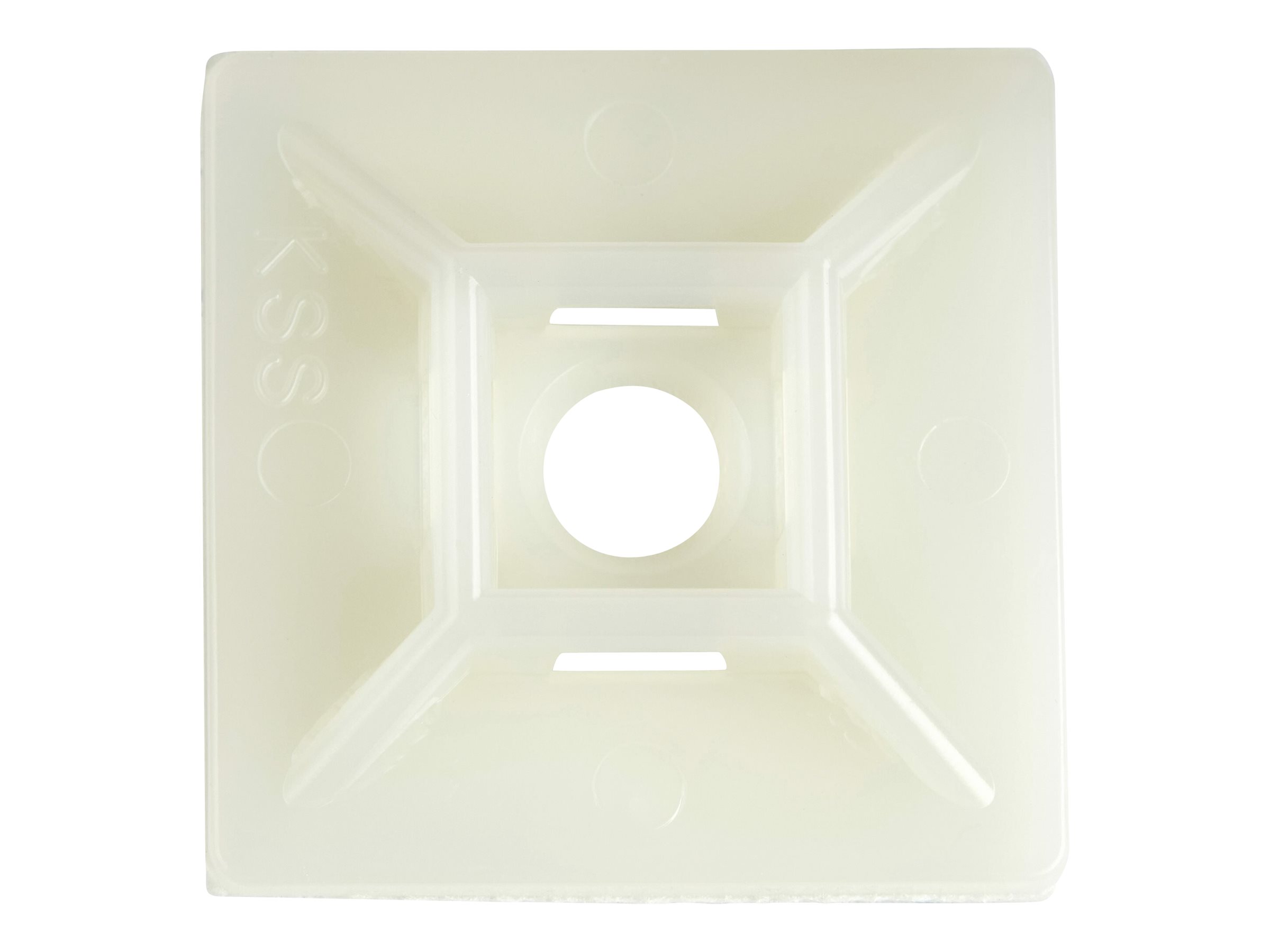 Startech 100 Pack Cable Tie Mounts with Adhesive Tape for 0.21 in. (5.5 mm) Wide Ties, Nylon/Plastic Zip Tie Mounts, Electrical/Network Cable Wrap Mounts / 94V-2 Fire & UL Rated TAA - Nylon 66 Zip Tie Mount (CBMCTM3) - cable tie mount - TAA Compliant