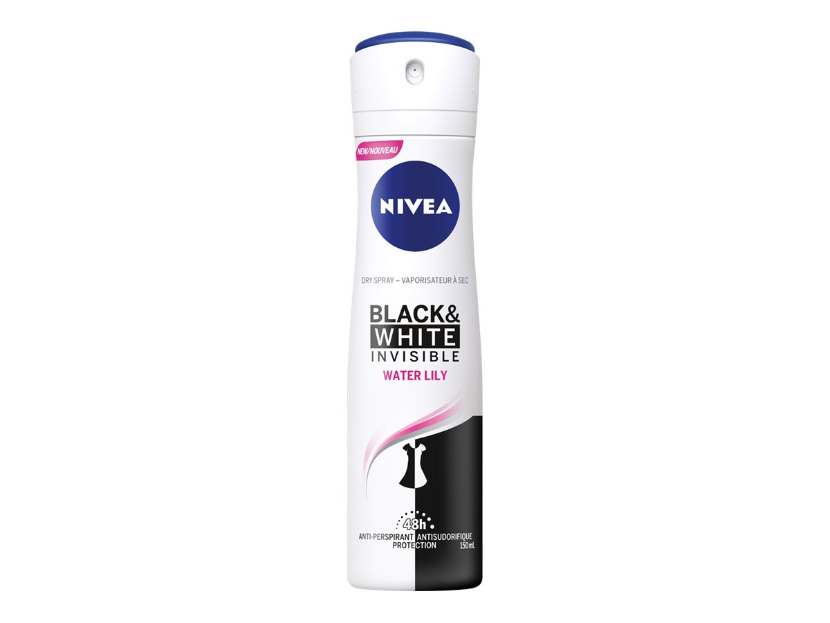 Nivea Black & White Invisible Dry Spray Antiperspirant - Water Lily - 150ml