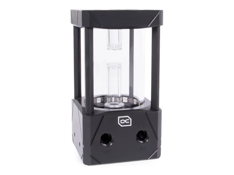 Alphacool Eisbecher Aurora D5 liquid cooling system compression fitting acetal glass 150 Product shot Left-angle 79450