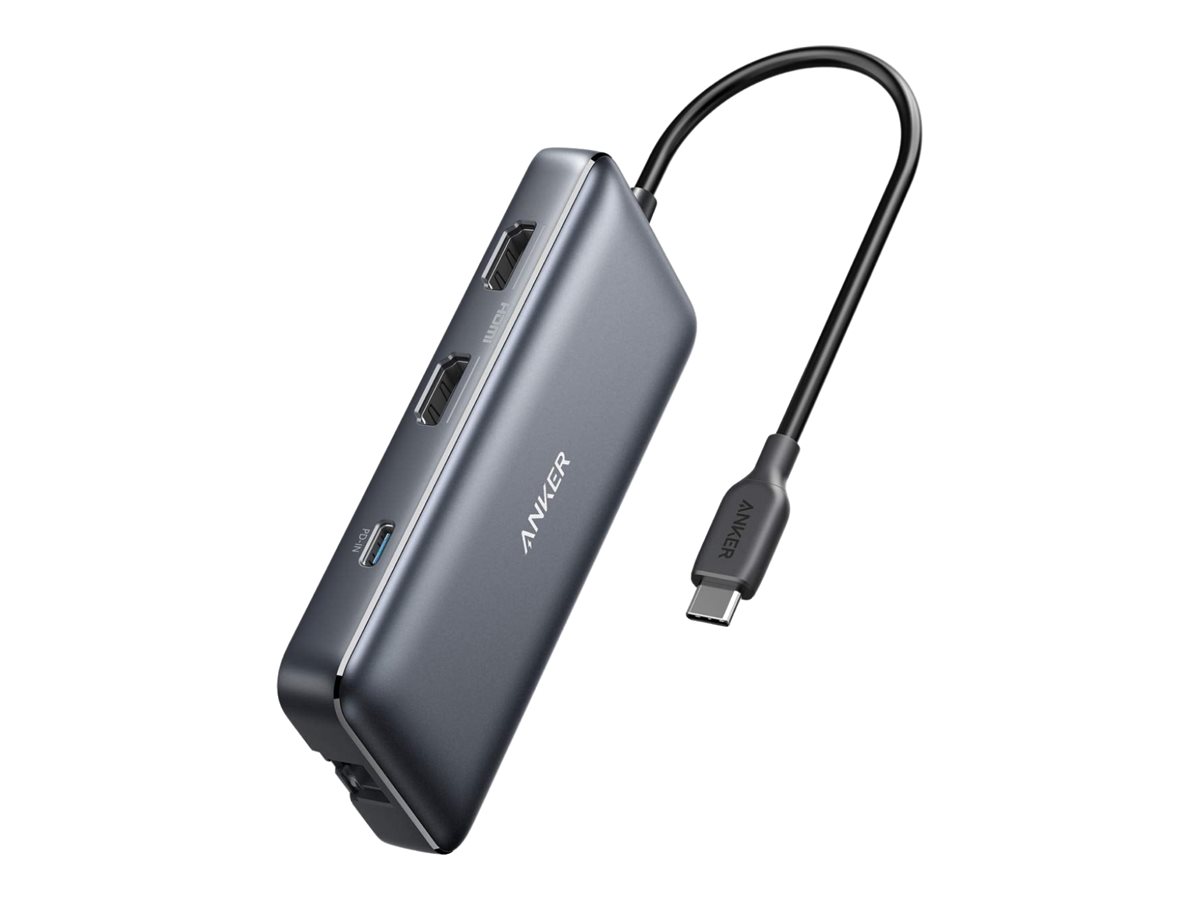 An image of Anker PowerExpand 8-in-1 USB-C PD Media Hub - docking station - USB-C - 2 x HDMI - 1GbE