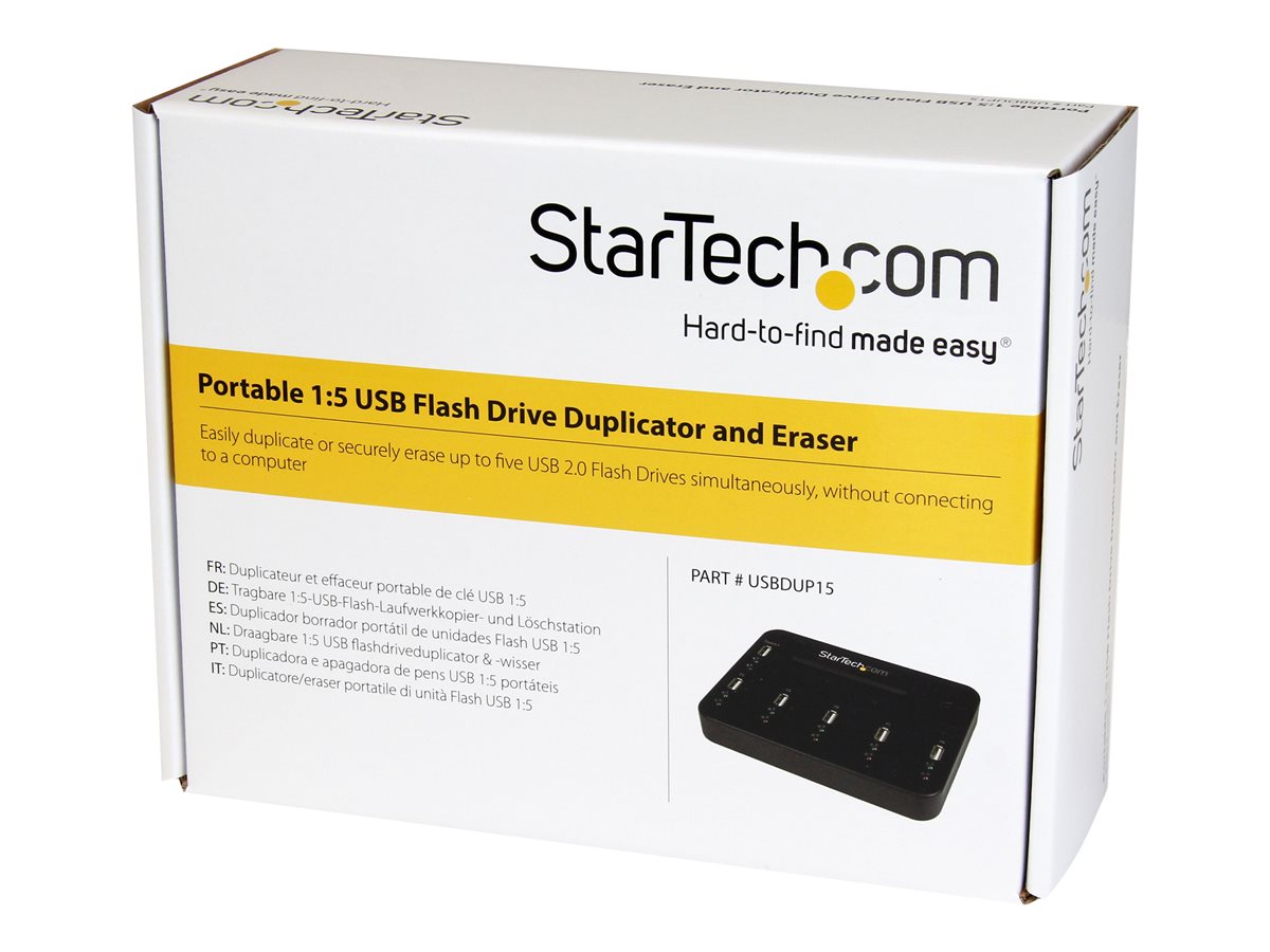 StarTech.com Standalone 1:5 USB Flash Drive Duplicator and Eraser - Flash Drive (USB 3.0/2.0/1.1) Copier - 2 Duplication Modes (USBDUP15) - duplikátor jednotky USB – foto 6