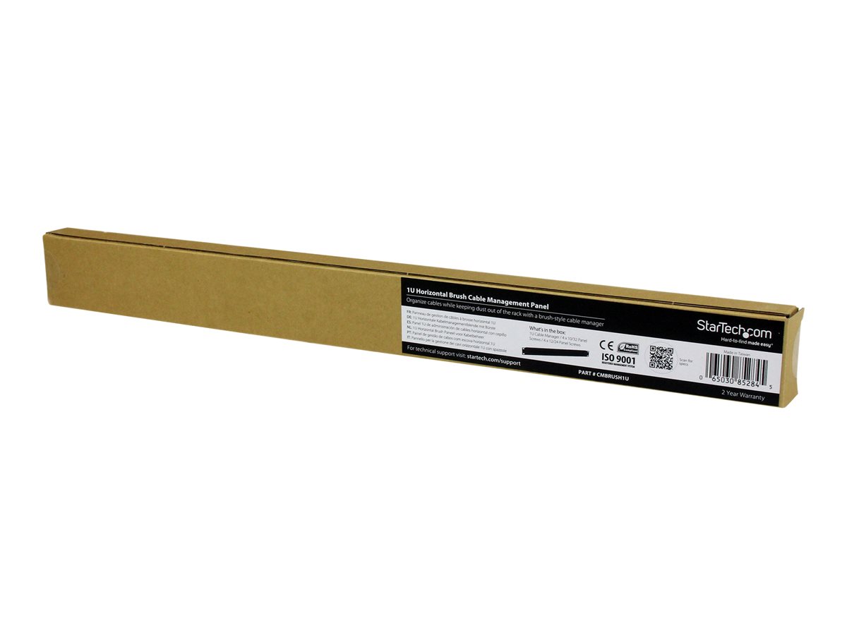StarTech.com 1U High-density Brush Strip Cable Management Panel - Sturdy Steel Horizontal Data Centre Cable Management Panel (CMBRUSH1U) - stojanový panel pro uspořádání kabelů - 1U – foto 2