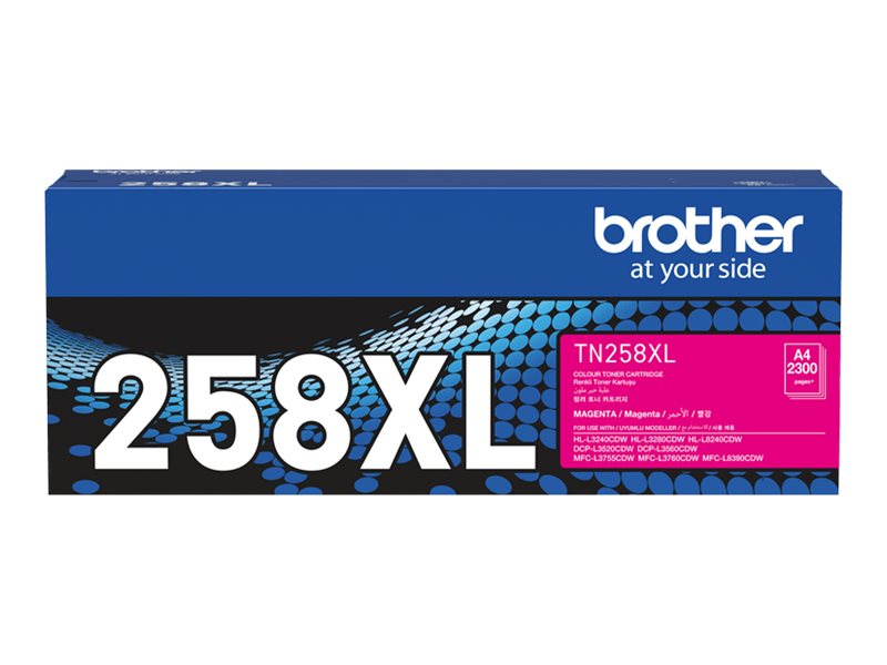 Brother TN258XLM High Yield magenta original toner Package view Front 80460