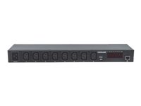 Intellinet 19" Intelligent 8-Port PDU, 19" Rackmountable C13 Intelligent Power Distribution Unit, Monitors Power, Temperature and Humidity - power distribution unit