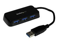 StarTech.com Hub USB 3.0 à 4 ports avec câble intégré - Concentrateur USB SuperSpeed portable - Mini hub USB3 - Noir