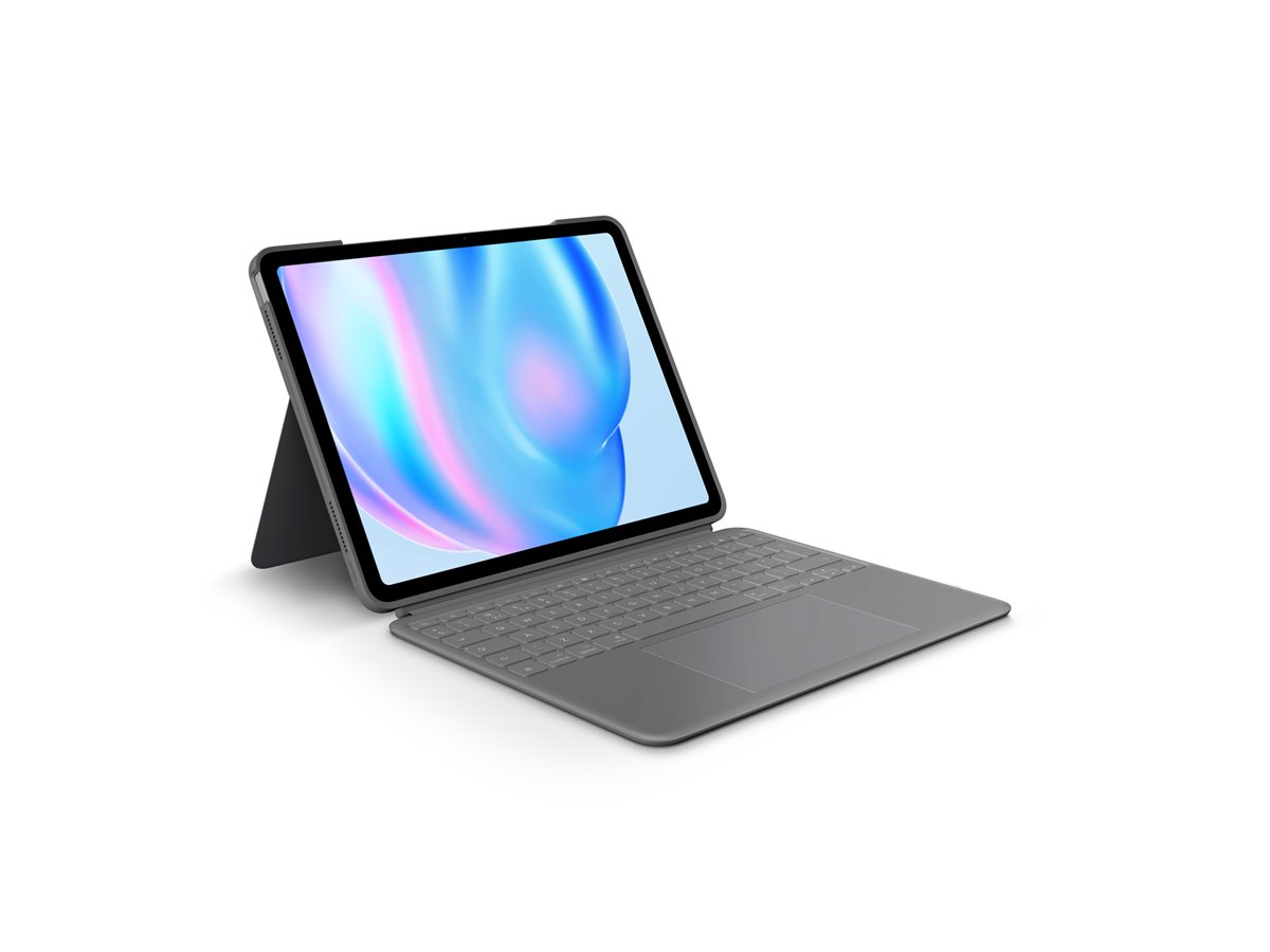 Logitech Combo Touch - klávesnice a pouzdro - s trackpad - QWERTY - britská - oxfordská šedá Vstupní zařízení – foto 2