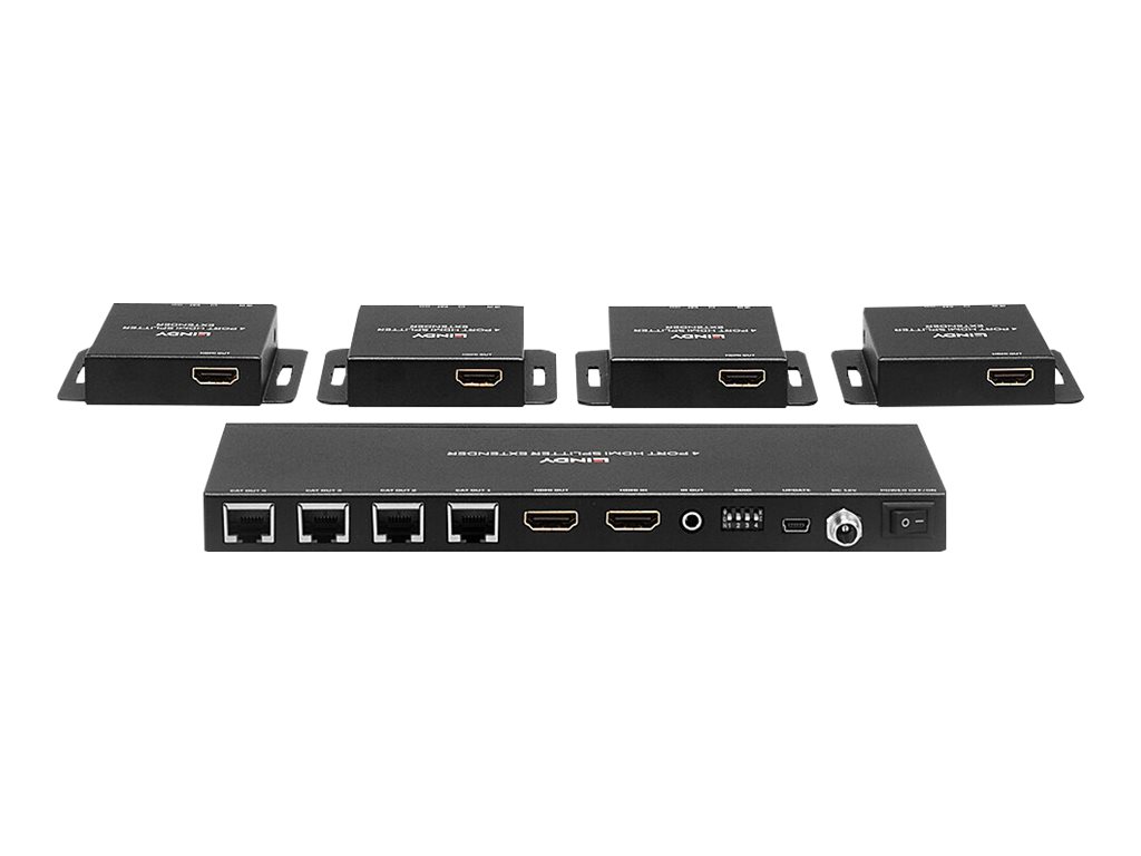 Kit Extender Splitter 4 Ports HDMI 4K30 & IR avec Loop Out, Cat.6 70m