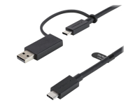 StarTech Câble USB-C avec Adaptateur USB-A 1m - Câble Hybride 2-en-1 USB C avec USB-A - USB-C vers USB-C (10Gbps/100W PD) - USB-A vers USB-C (5Gbps) - Idéal pour Dock Hybride (USBCCADP)
