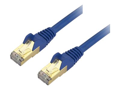 StarTech.com 8ft CAT6A Ethernet Cable, 10 Gigabit Shielded Snagless RJ45 100W PoE Patch Cord, CAT 6A 10GbE STP Network Cable w/Strain Relief, Blue, Fluke Tested/UL Certified Wiring/TIA