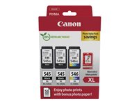 Canon PG-545 XL/CL-546XL Photo Value Pack - 3-pack - black, colour (cyan, magenta, yellow) - original - ink cartridge / paper