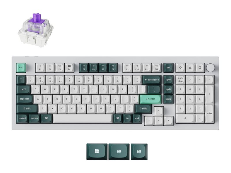 Keychron Q5 HE keyboard QMK custom fully assembled knob 96% shell white Input Product shot Front 79500