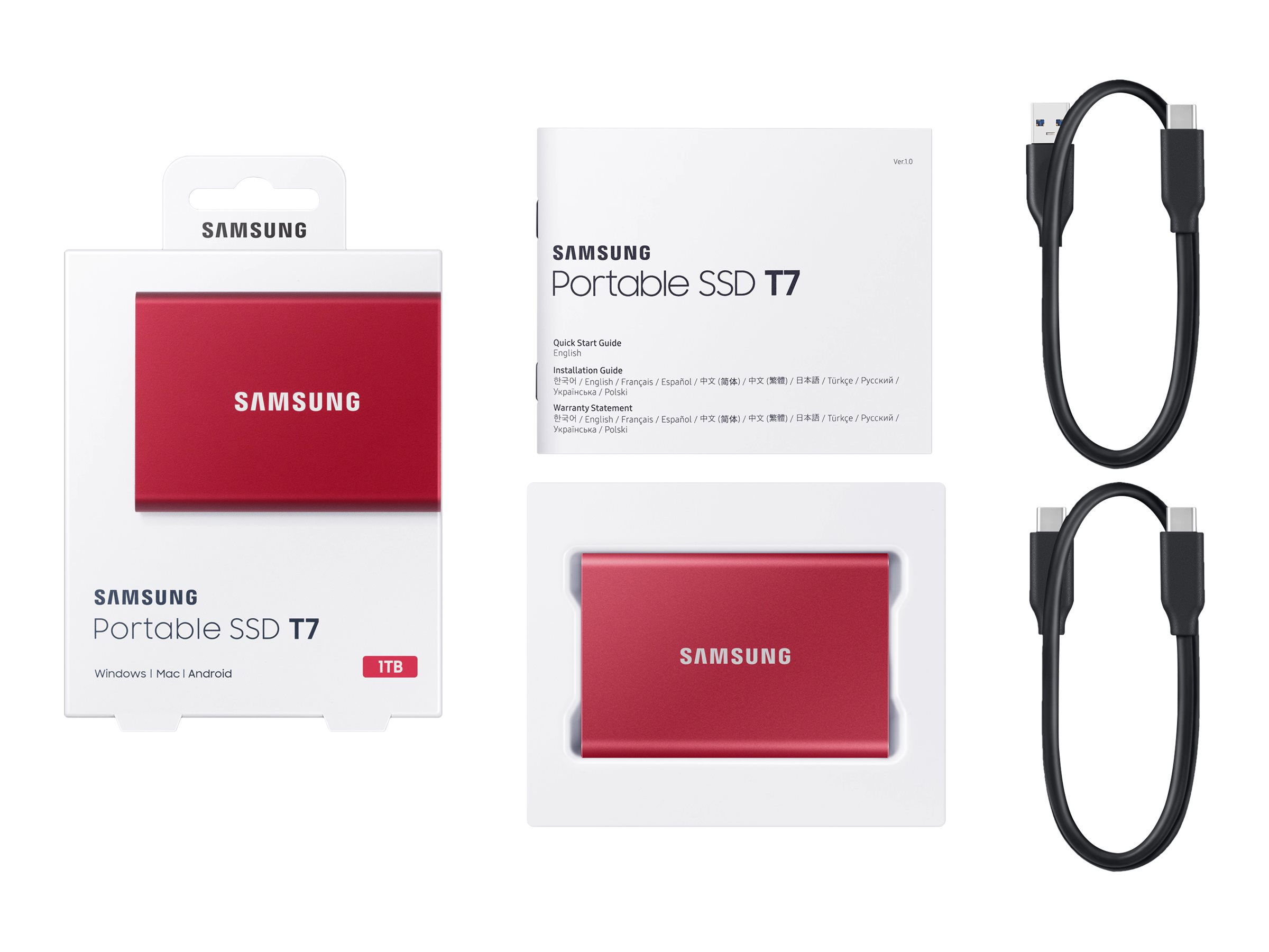 Samsung Portable SSD T7 - Red - 1TB