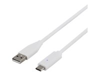 DELTACO USB 2.0 USB Type-C kabel 1m Hvid