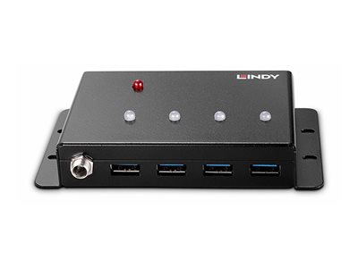 LINDY 4 Port USB 3.0 Metall Hub - 43374