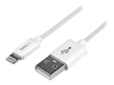 StarTech.com 1m (3ft) White Apple 8-pin Lightning Connector to USB Cable for iPhone / iPod / iPad - Charge and Sync Cable - 1 meter (USBLT1MW)