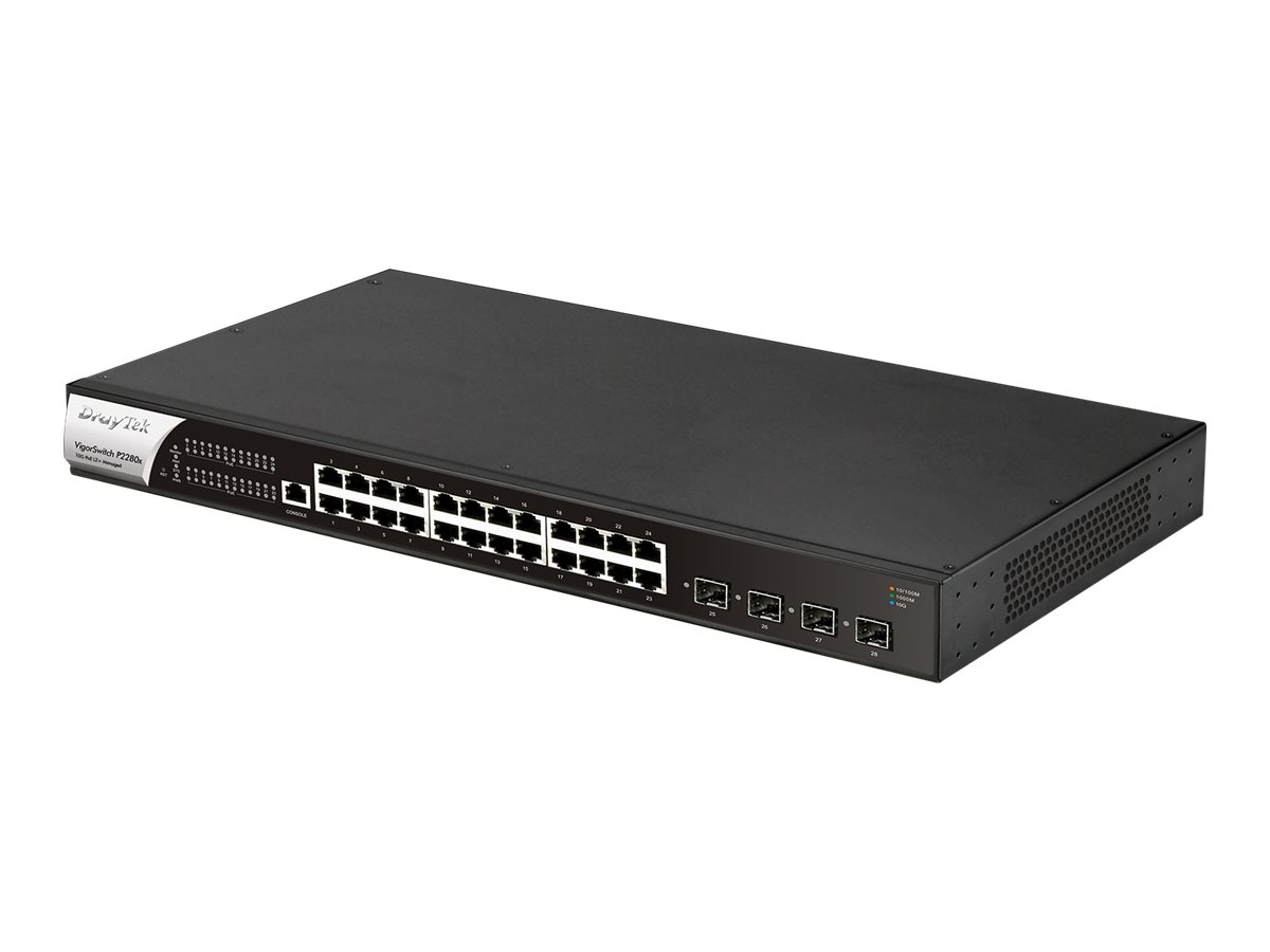 Draytek VigorSwitch P2280X switch 28 ports Managed Product shot Front 79800
