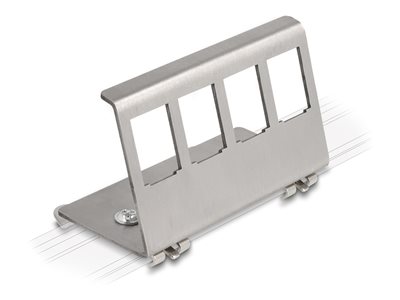 DELOCK Keystone Metall Halterung 4 Port für Hutschiene - 88140