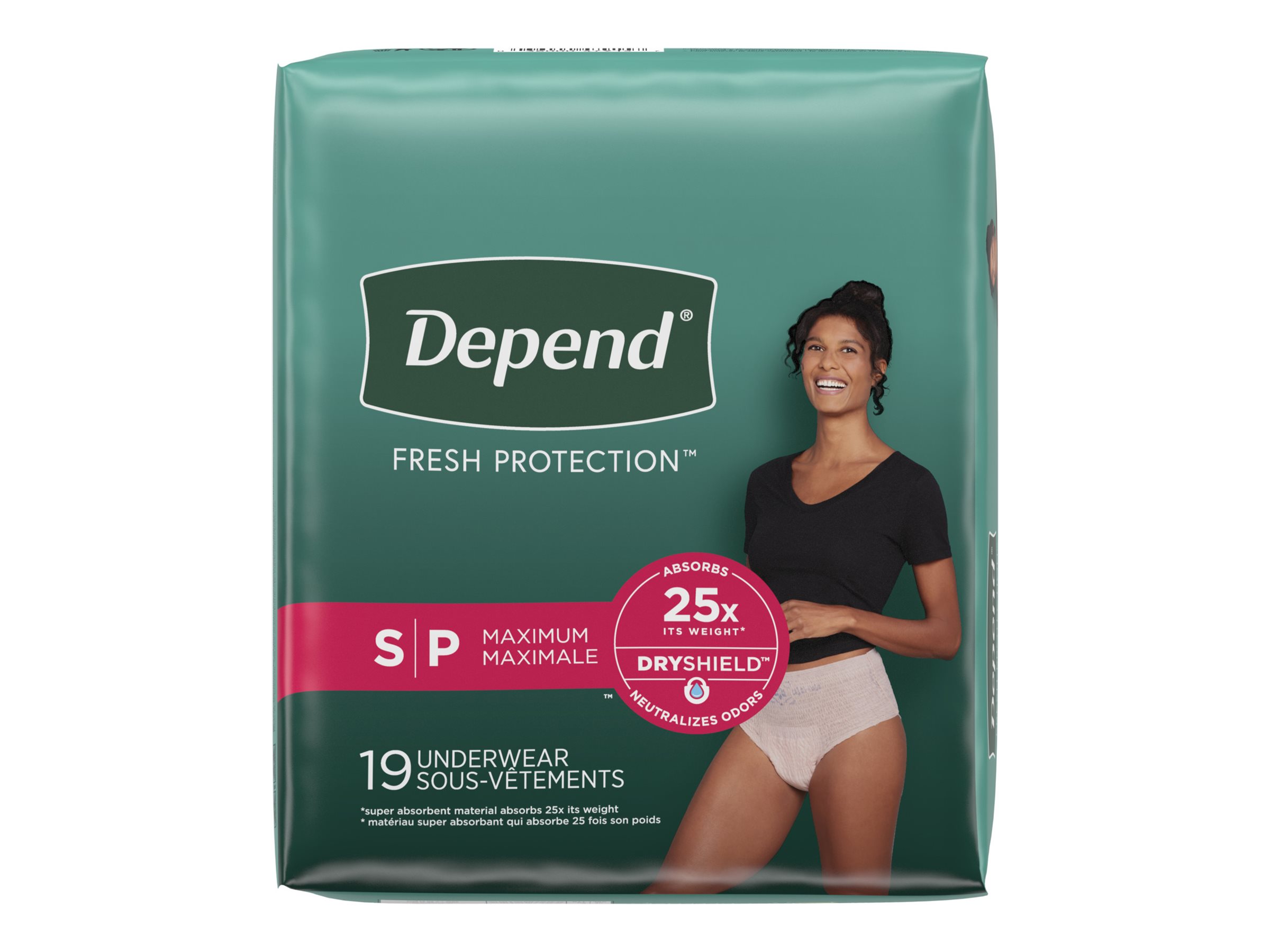 Depend FIT-FLEX Incontinence Underwear for Women, Maximum Absorbency, L, 52  Count : : Health & Personal Care