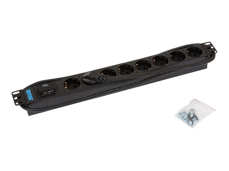 Triton 19'' rozvodný panel 1U 8xCZ bleskpojistka