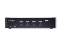 Startech 4-Port DisplayPort 1.4 KVM Switch, 8K 60Hz / 4K 144Hz, 2x USB 3.0 Ports, 4x USB 2.0 Ports, Hotkey Switching, TAA Com