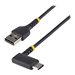 StarTech.com 3ft (1m) USB A to C Charging Cable Right Angle, Heavy Duty Fast Charge USB-C Cable, USB 2.0 A to Type-C, Durable and Rugged Aramid Fiber, 3A, S20/iPad/Pixel
