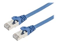 Prokord CAT 6a Kabel med afskærmning med folie og kobberfletning (SFTP 50cm Netværkskabel Blå 