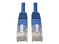 Eaton Tripp Lite Series Cat5e 350 MHz Molded (UTP) Ethernet Cable (RJ45 M/M), PoE - Blue, 1 ft. (0.31 m) CAT 5e Ikke afskærmet parsnoet (UTP) 30cm Patchkabel Blå