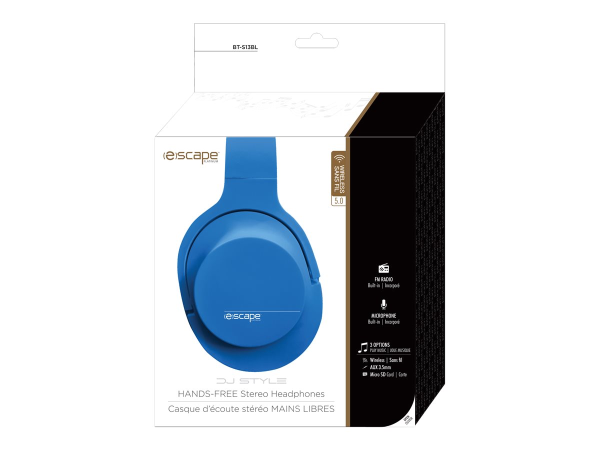 Escape Platinum Bluetooth Headphones - Blue - BT-S13