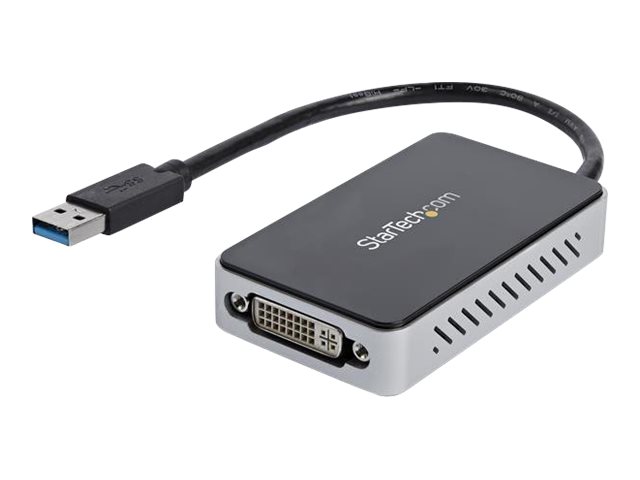 StarTech.com USB 3.0 to DVI Adapter with 1 Port USB Hub - 1920x1200 - External Video & Graphics Card - Dual Monitor Display Adapter - Supports Windows (USB32DVIEH)