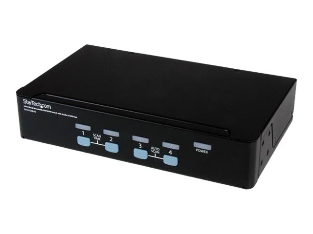 Image of StarTech.com 4 Port Rack Mountable USB KVM Switch with Audio & USB Hub - KVM / audio / USB switch - 4 ports