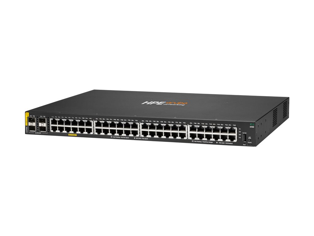 HPE Aruba 6100 48G Class4 PoE 4SFP+ 370W Switch