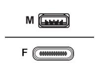 AddOn - Câble USB - USB type A (M) pour 24 pin USB-C (F) - 20 cm 